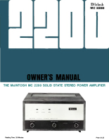 McIntosh MC-2200 - Owners manual